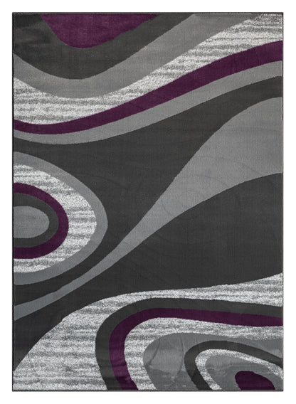 Festival Collection  Gray & Plum Area Rug - 45682