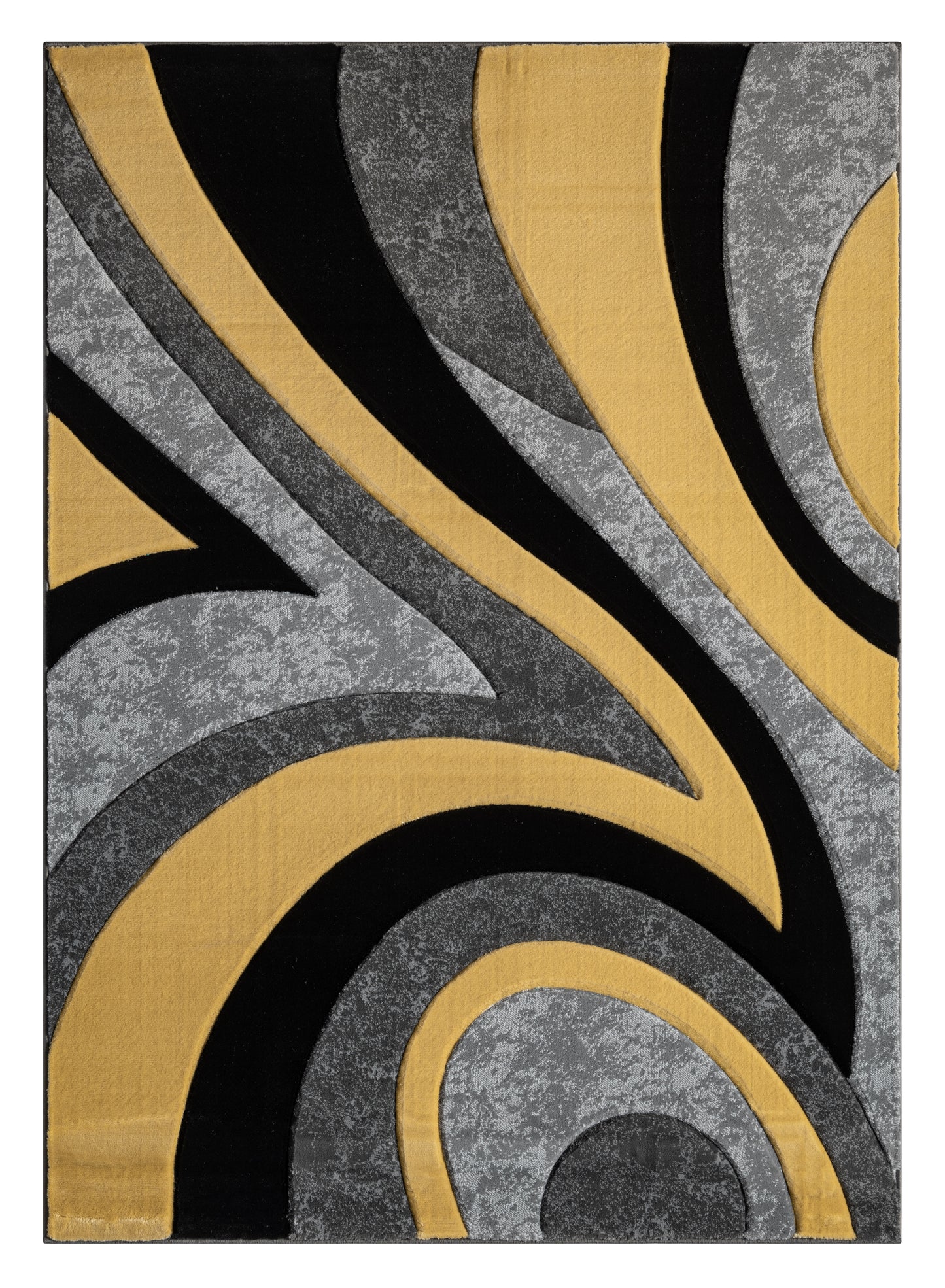 Joy Collection Hand Carved Yellow & Grey Area Rug - 50012