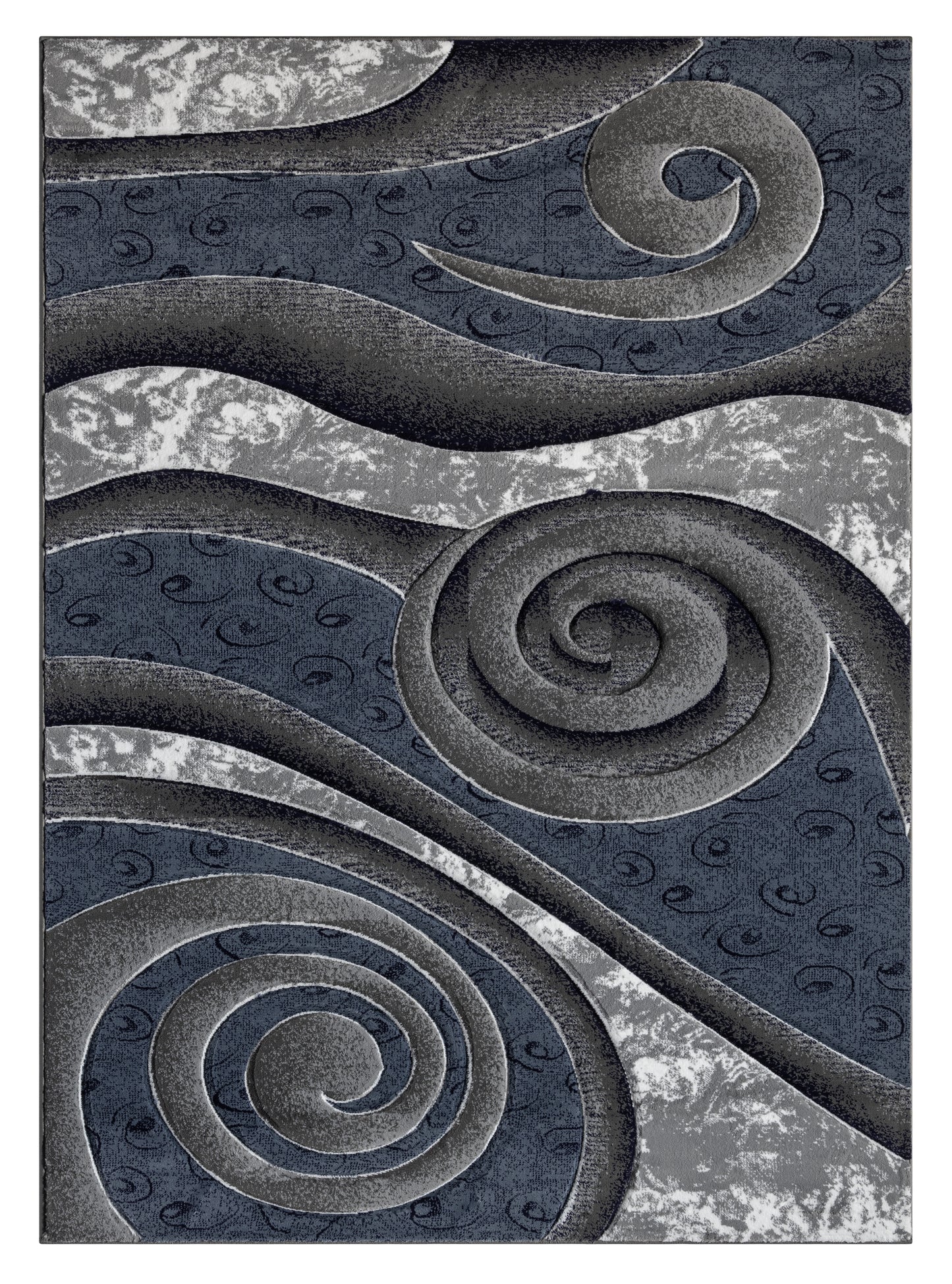 Joy Collection Hand Carved Blue & Grey Area Rug - 50160