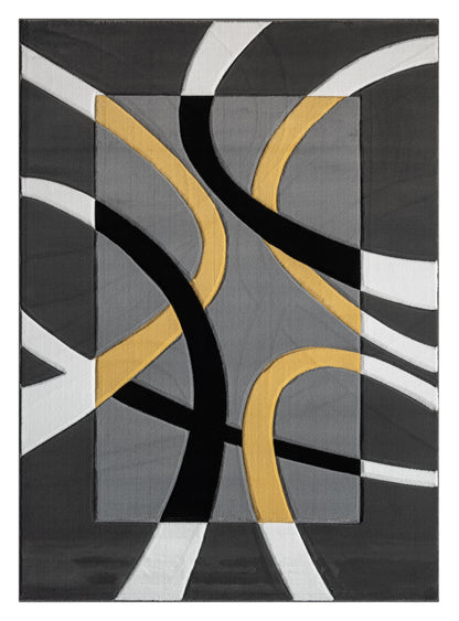 Joy Collection Hand Carved Yellow & Grey Area Rug - 50212