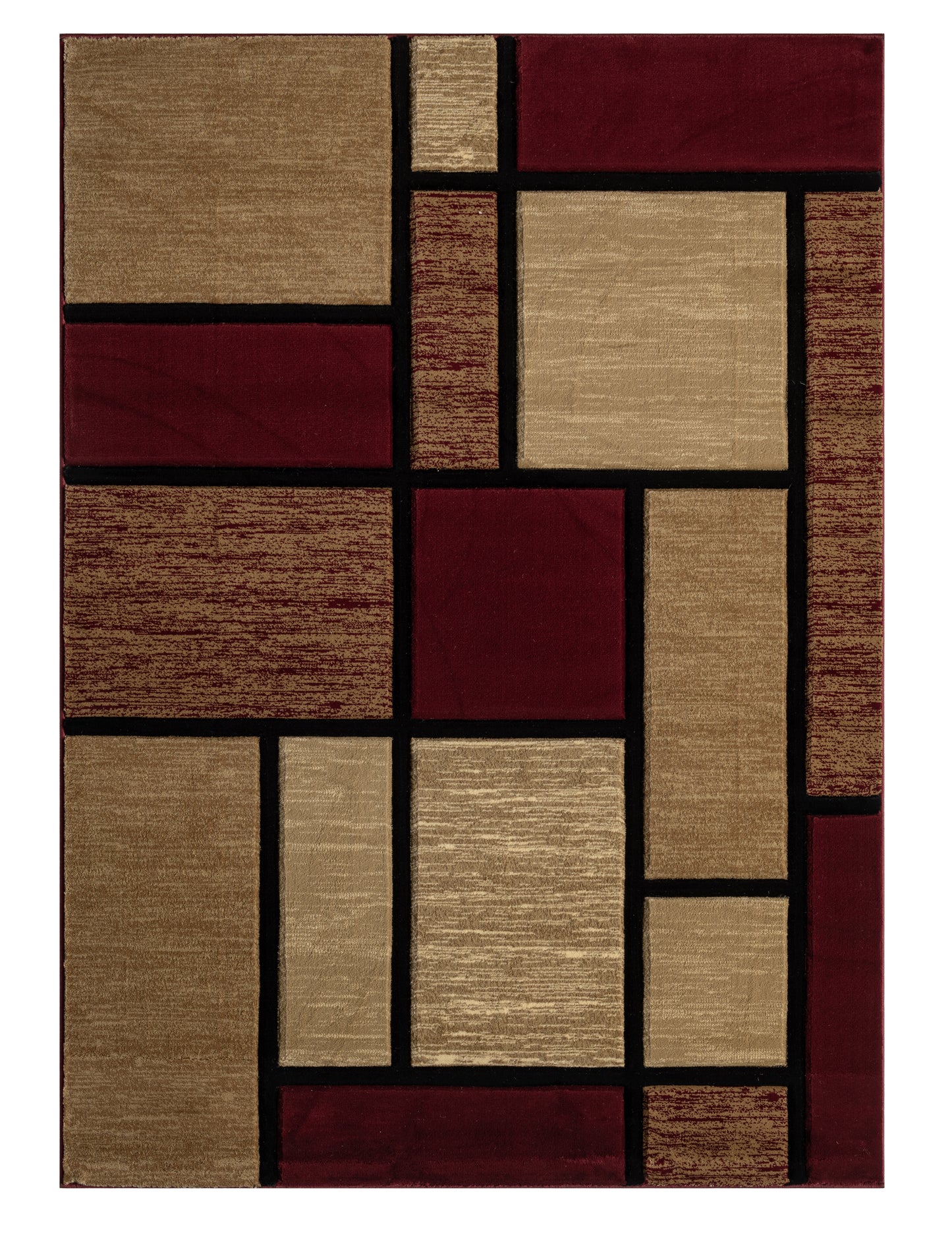 Joy Collection Hand Carved Burgundy Area Rug - 50434