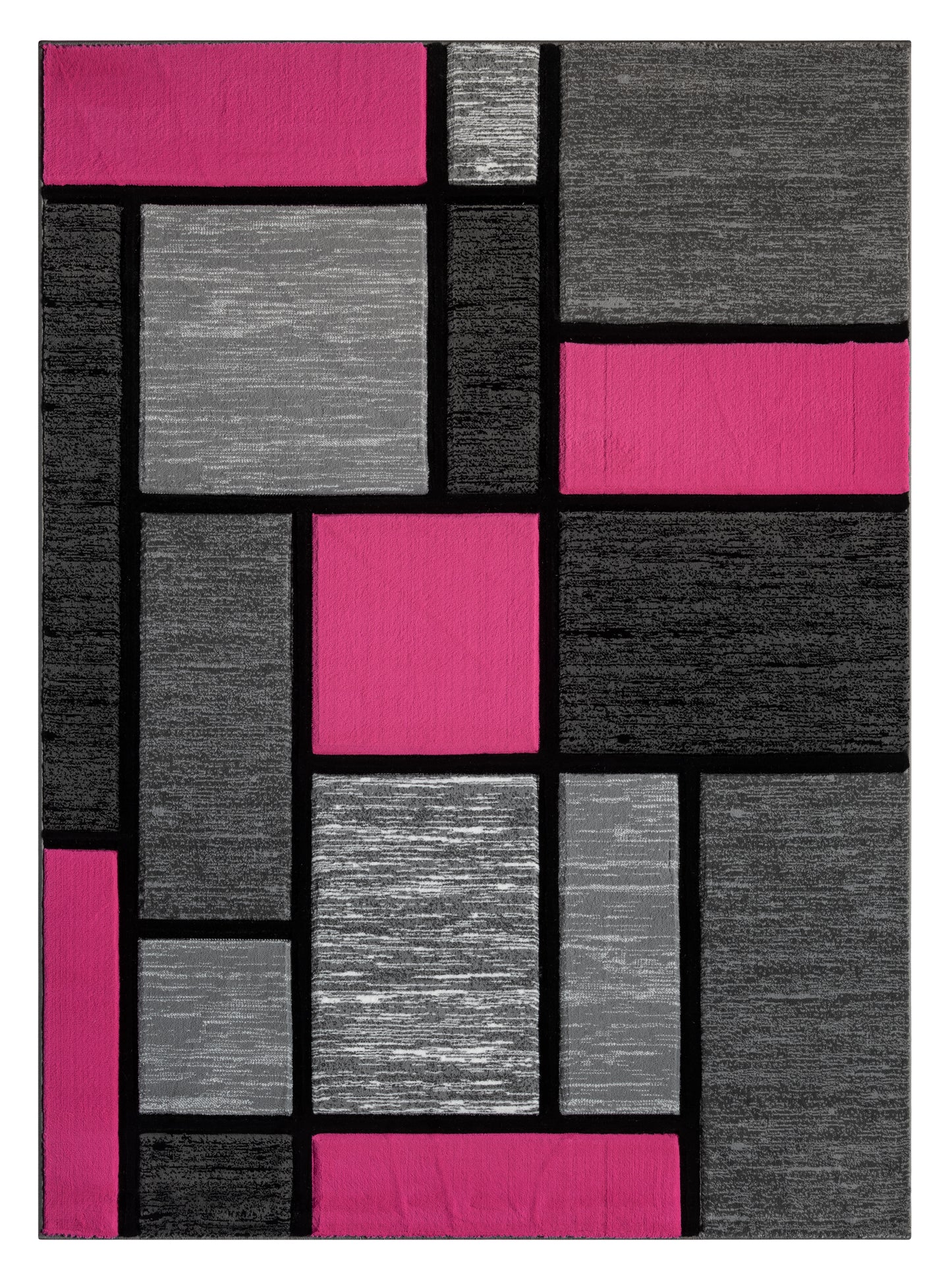 Joy Collection Hand Carved Pink & Grey Area Rug - 50486