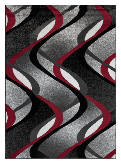 Festival Collection  Red & Gray Area Rug - 45730