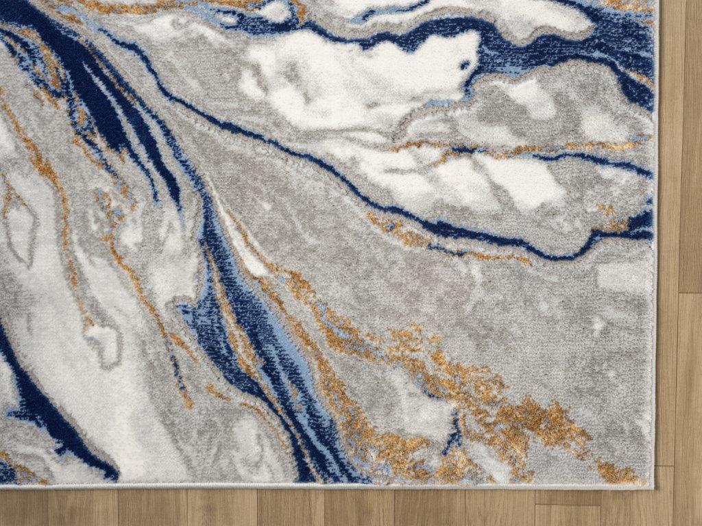 Marble Collection Blue & Grey Area Rug - 20264