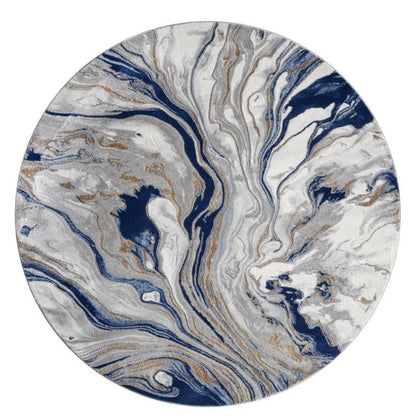 Marble Collection Blue & Grey Area Rug - 20264