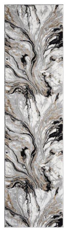 Marble Collection Grey & Black Area Rug - 20272