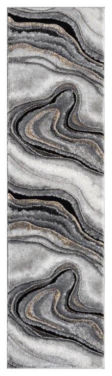 Marble Collection Grey & Black Area Rug - 20372