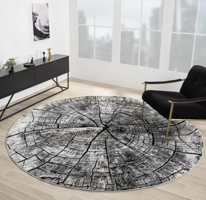 Marble Collection Grey & Black Area Rug - 20572