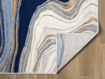 Marble Collection Blue Area Rug - 20664