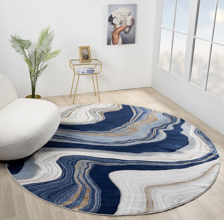 Marble Collection Blue Area Rug - 20664