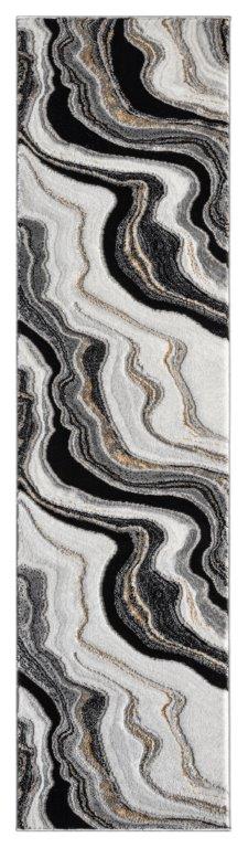 Marble Collection Grey & Black Area Rug - 20672