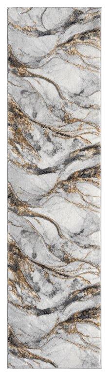 Marble Collection Grey & Gold Area Rug - 20772