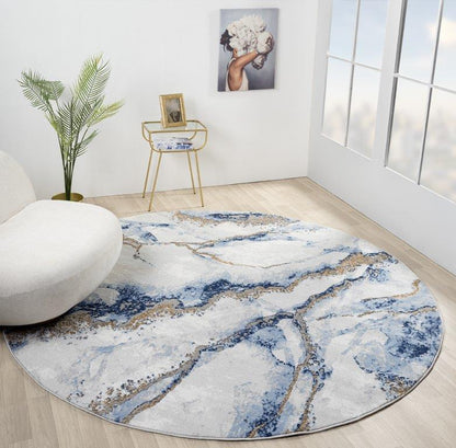 Marble Collection Blue Area Rug - 20864