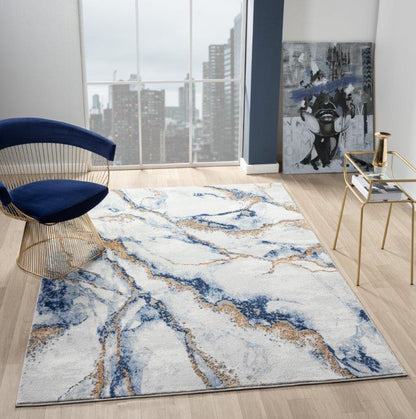 Marble Collection Blue Area Rug - 20864