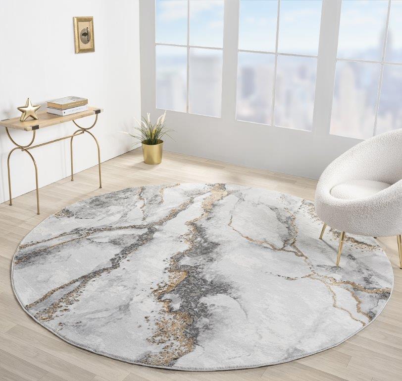 Marble Collection Grey Area Rug - 20872