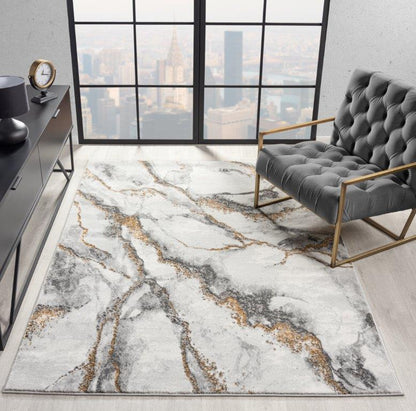 Marble Collection Grey Area Rug - 20872