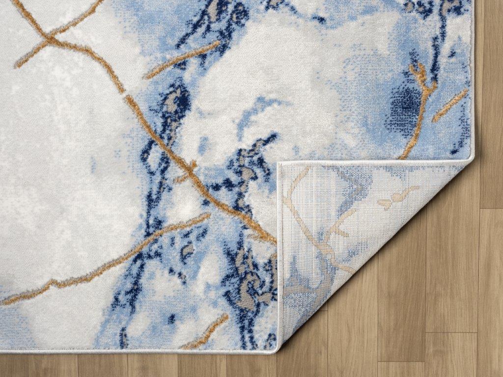 Marble Collection Blue & Gold Area Rug - 21064