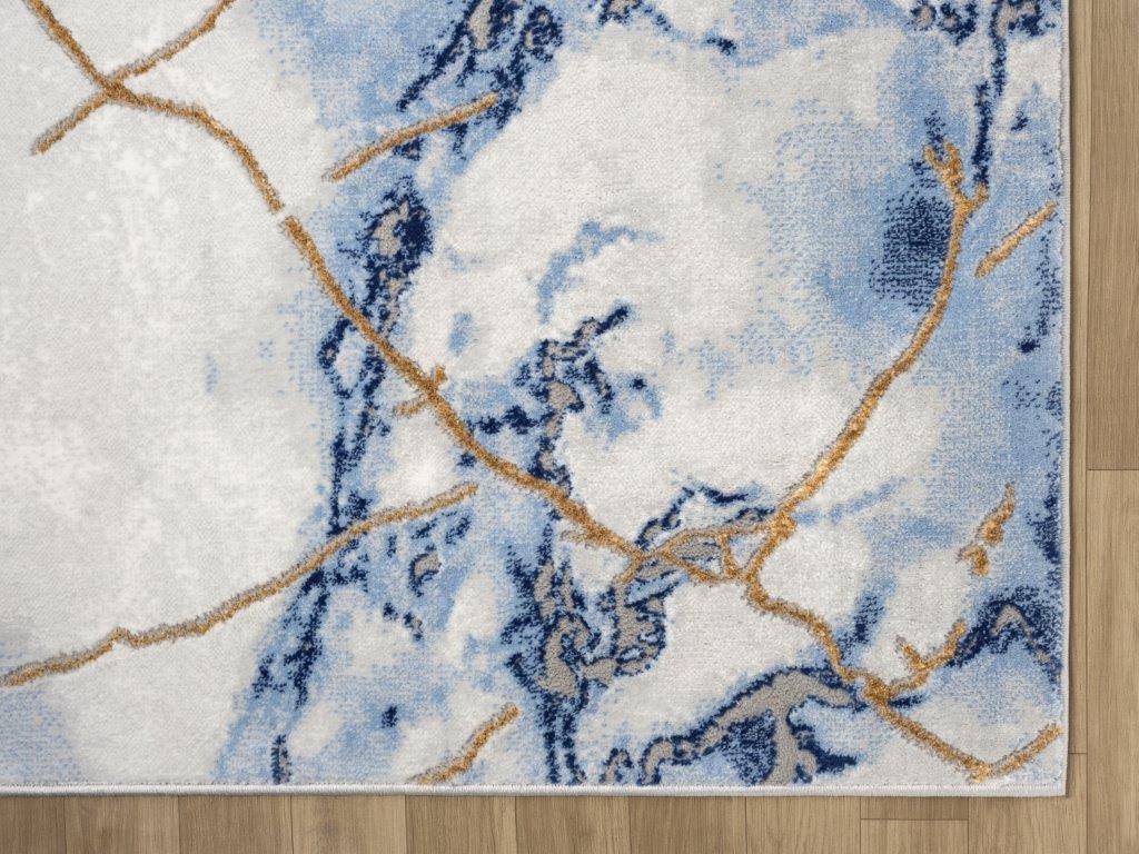 Marble Collection Blue & Gold Area Rug - 21064