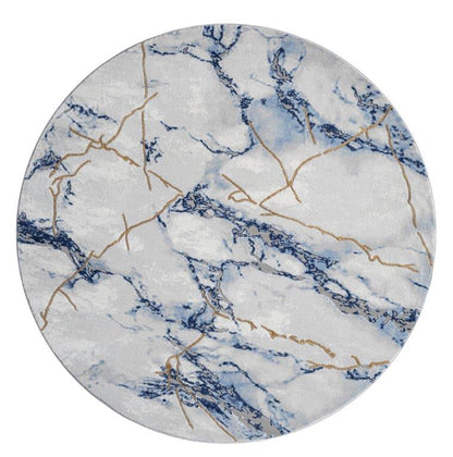 Marble Collection Blue & Gold Area Rug - 21064