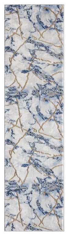 Marble Collection Blue & Gold Area Rug - 21064