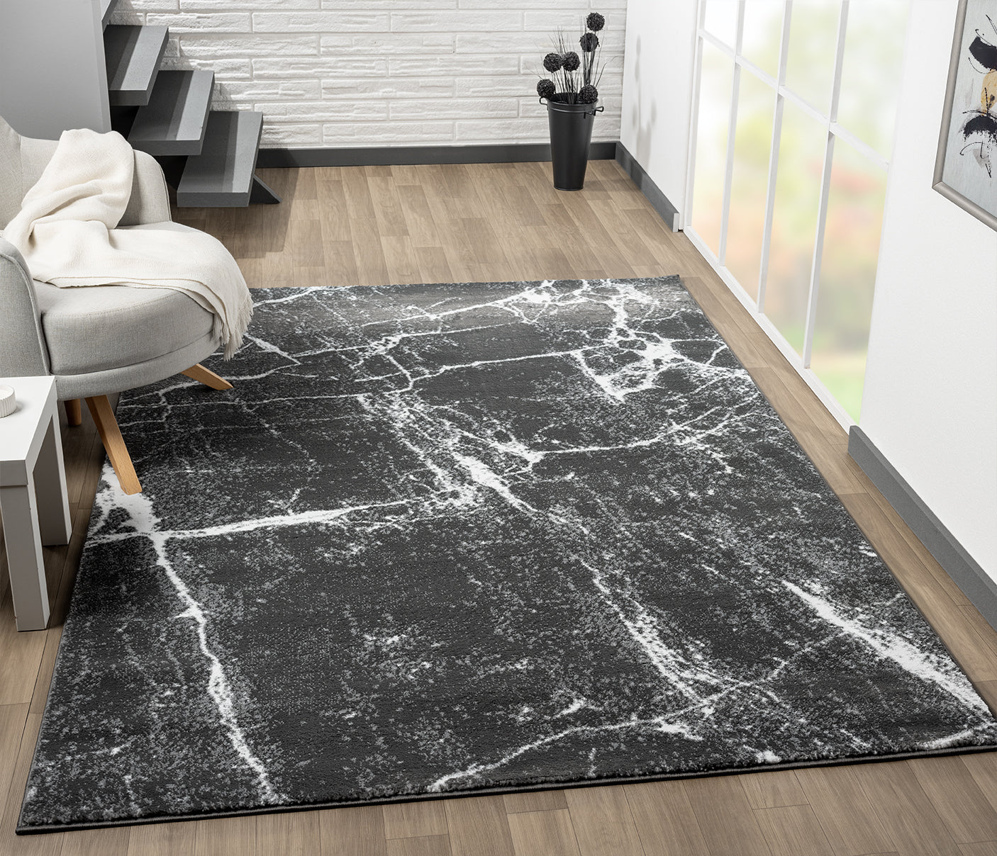 Festival Collection  Gray & White  Area Rug - 45170