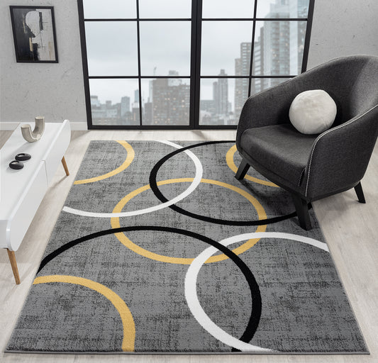 Festival Collection  Yellow & Gray Area Rug - 45312