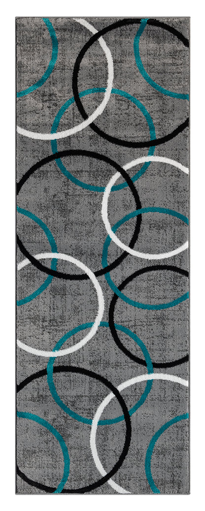 Festival Collection  Aqua & Gray  Area Rug - 45363