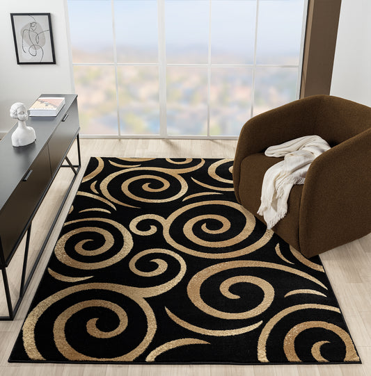 Festival Collection  Black & Beige  Area Rug - 45475