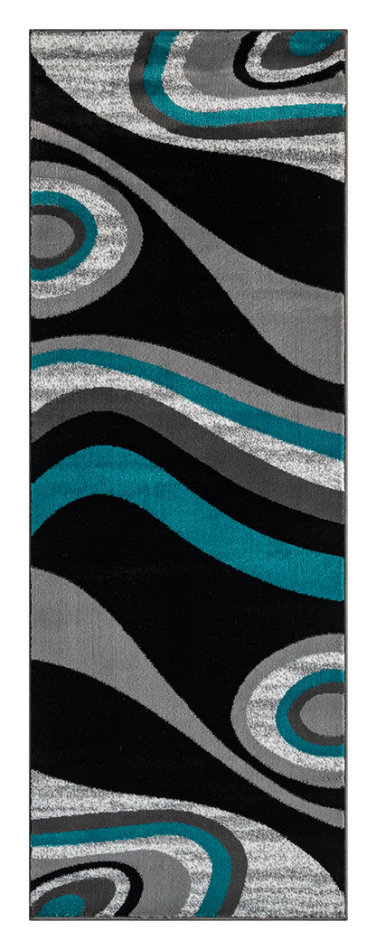 Festival Collection Aqua & Gray Area Rug - 45663