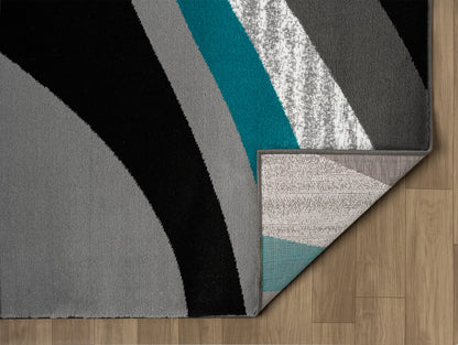 Festival Collection Aqua & Gray Area Rug - 45663