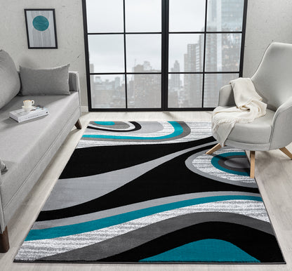 Festival Collection  Aqua & Grey  Area Rug - 45663