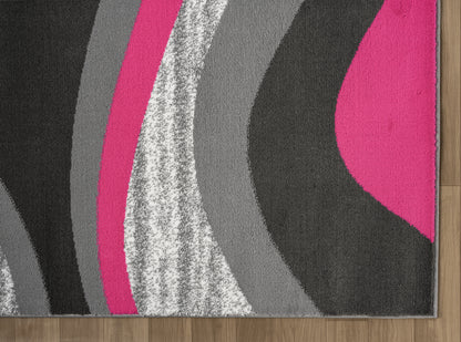 Festival Collection Pink & Gray Area Rug - 45686