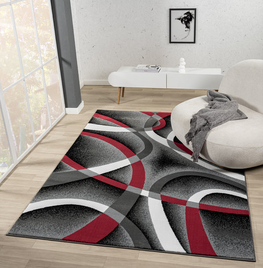 Festival Collection  Gray & Red  Area Rug - 45820