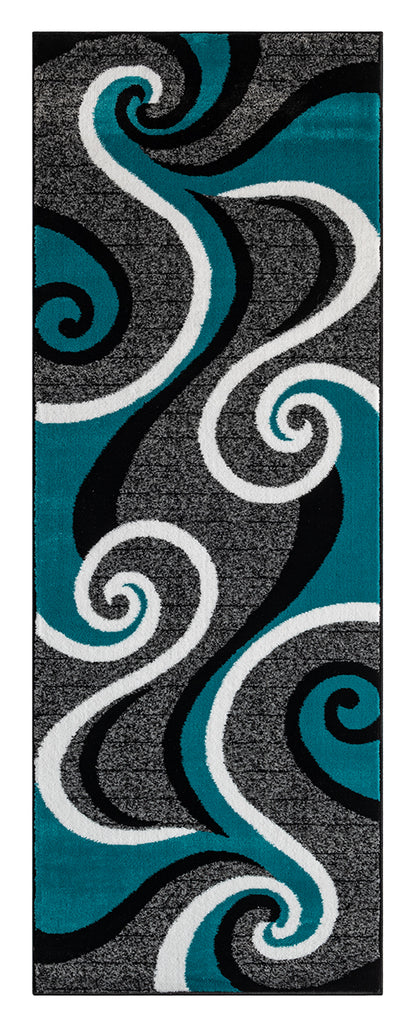 Festival Collection  Aqua & Gray Area Rug - 45963