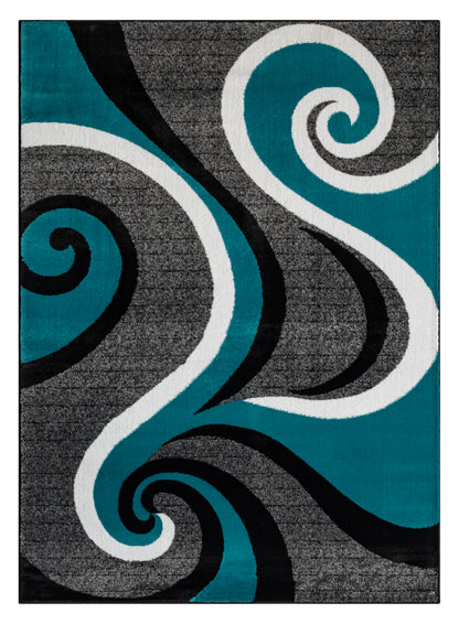 Festival Collection  Aqua & Gray Area Rug - 45963