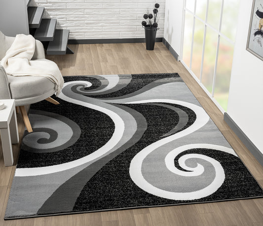 Festival Collection  Black & Gray Area Rug - 45990