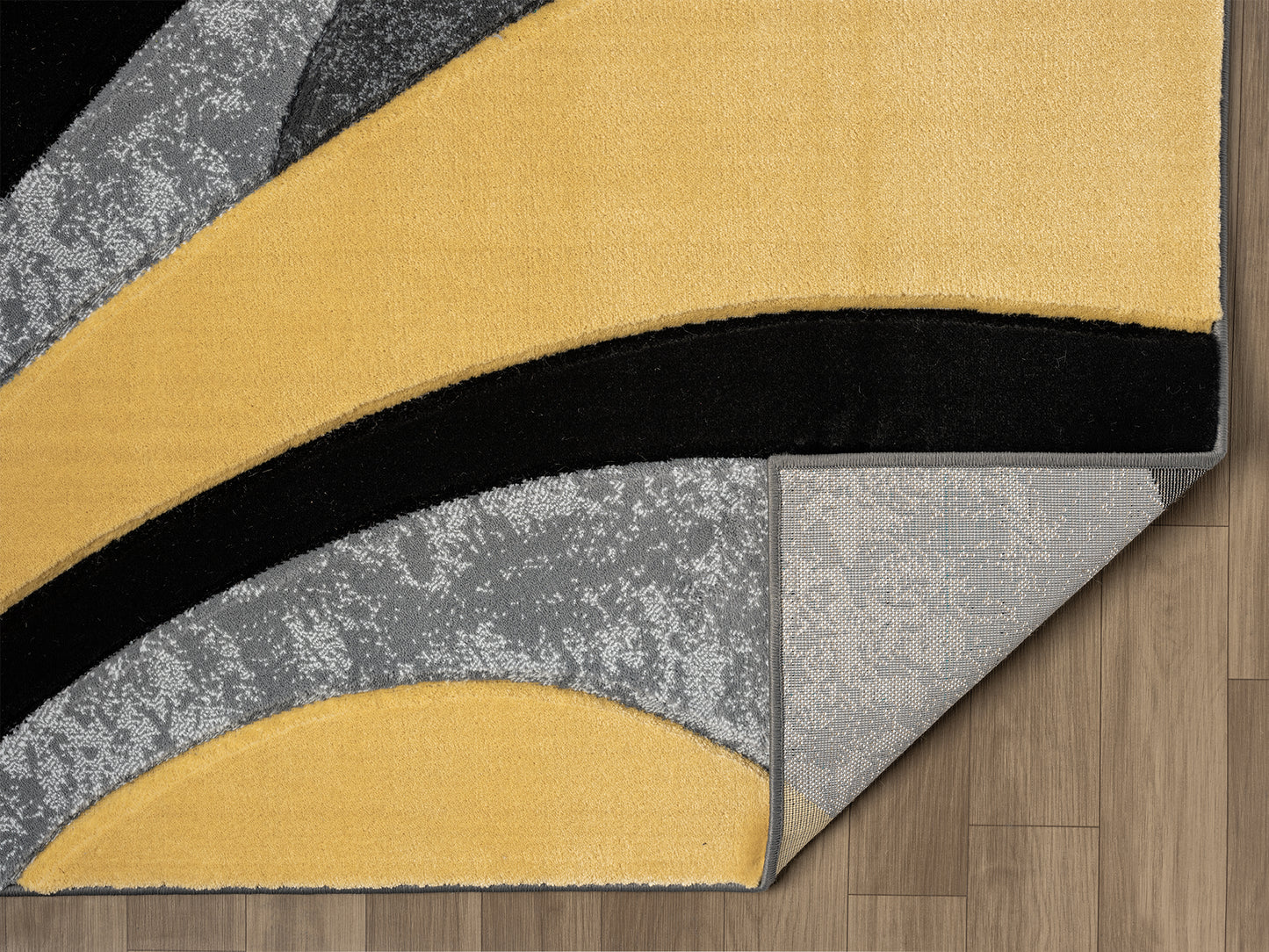 Joy Collection Hand Carved Yellow & Grey Area Rug - 50012