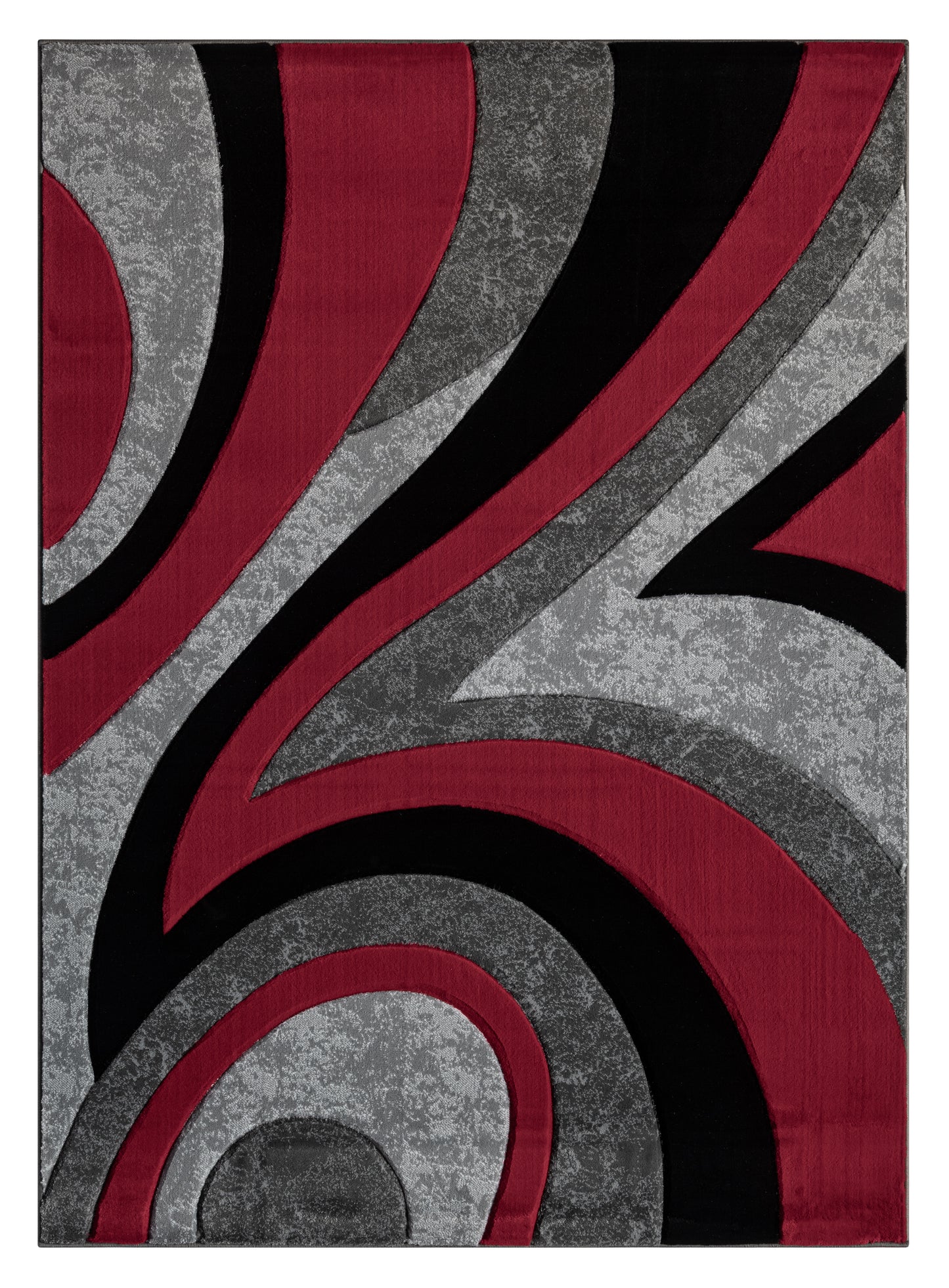 Joy Collection Hand Carved Red & Grey Area Rug - 50030