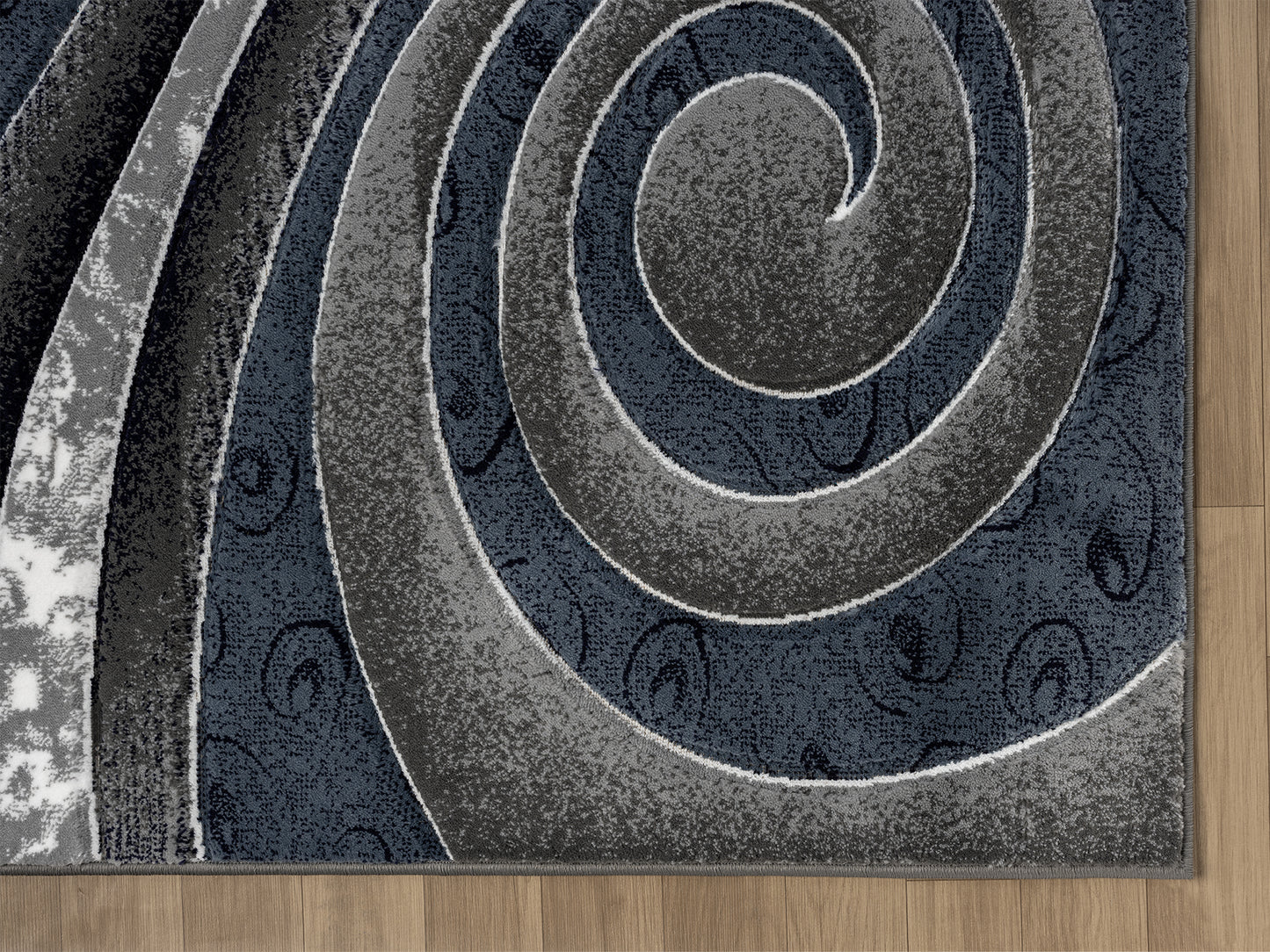 Joy Collection Hand Carved Blue & Grey Area Rug - 50160