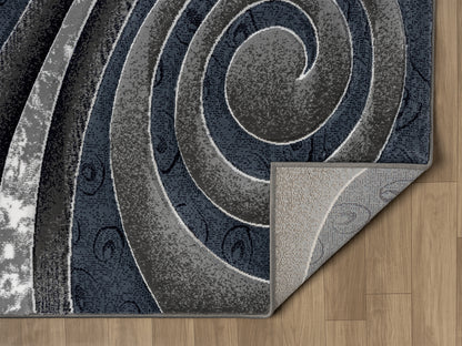 Joy Collection Hand Carved Blue & Grey Area Rug - 50160