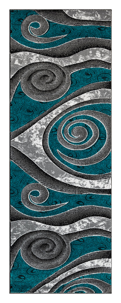 Joy Collection Hand Carved Turquoise Area Rug - 50469