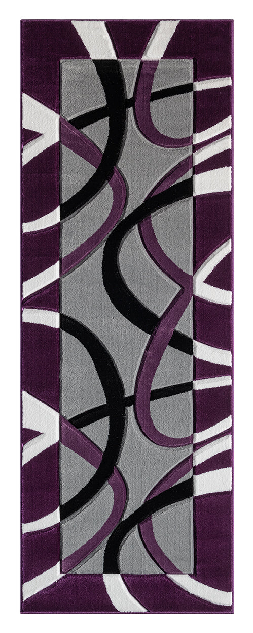 Joy Collection Hand Carved Plum Area Rug - 50282