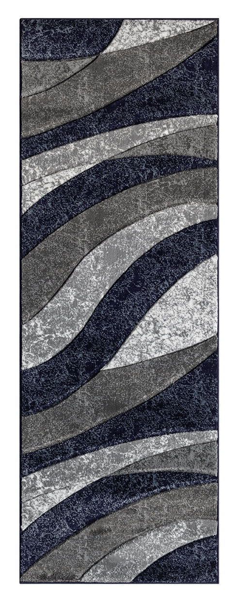 Joy Collection Hand Carved Blue & Grey Area Rug - 50360