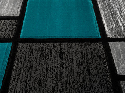 Joy Collection Hand Carved Turquoise Area Rug - 50469