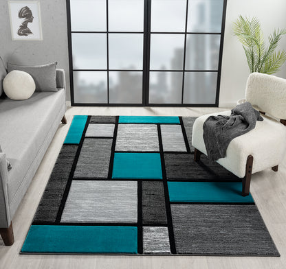 Joy Collection Hand Carved Turquoise Area Rug - 50469