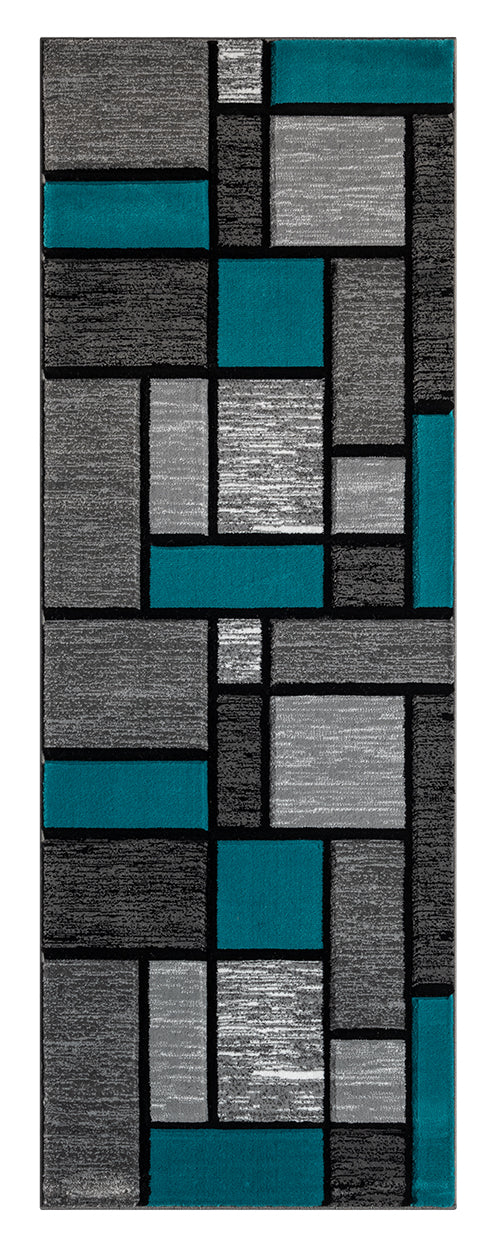 Joy Collection Hand Carved Turquoise Area Rug - 50469