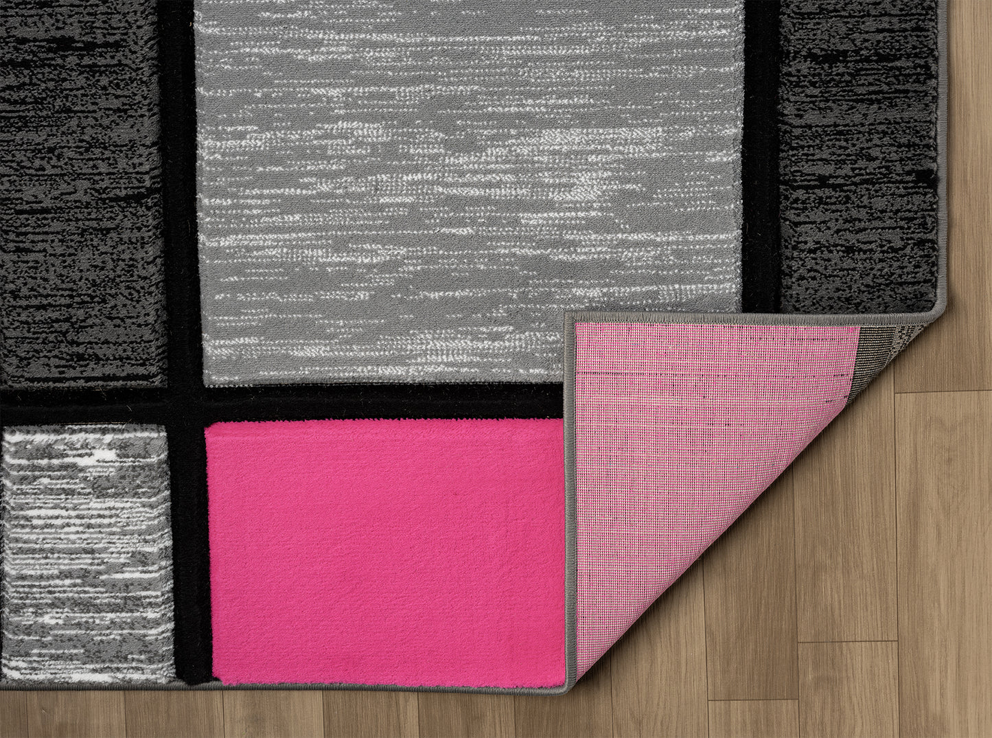 Joy Collection Hand Carved Pink & Grey Area Rug - 50486