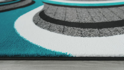 Festival Collection  Aqua & Gray Area Rug - 45963